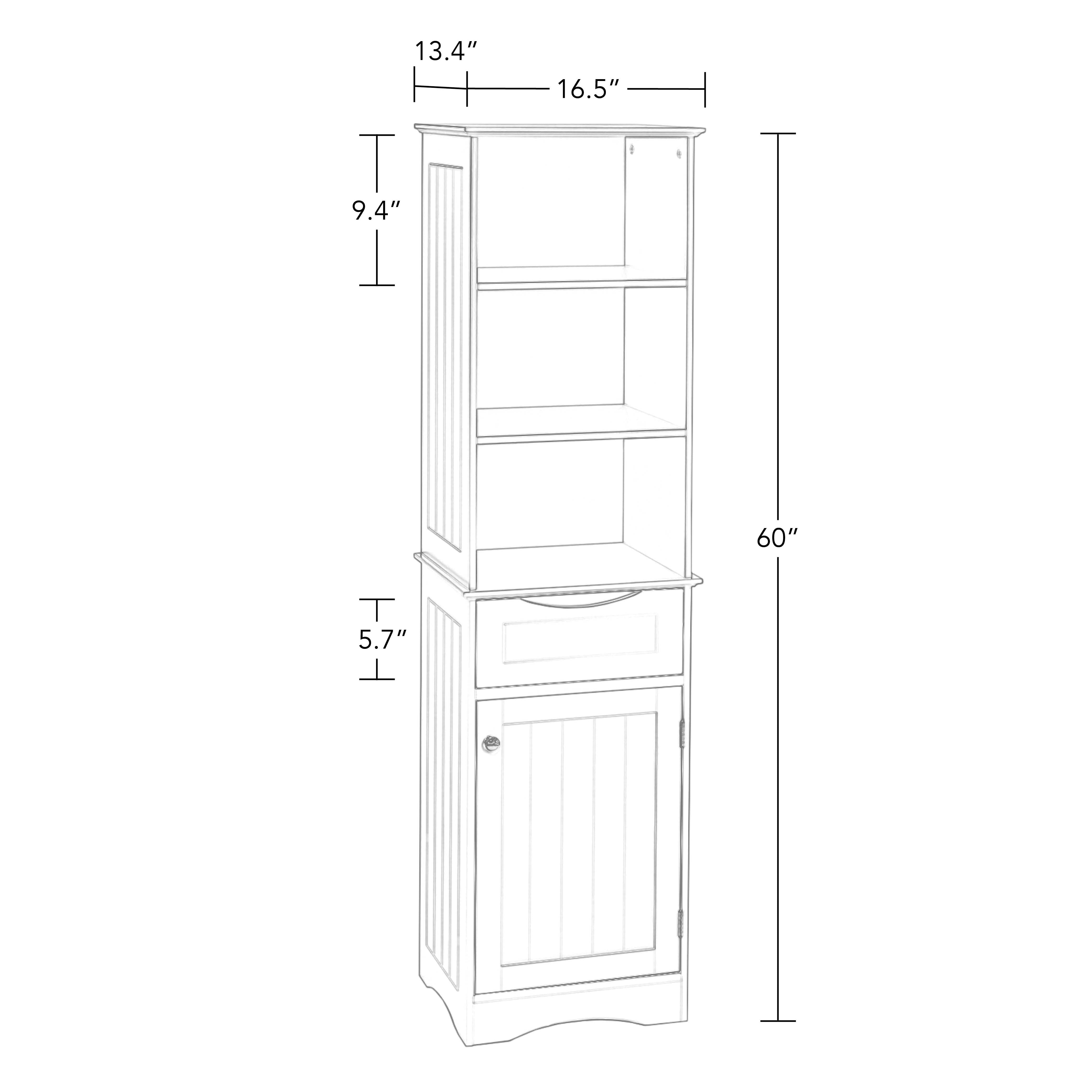 RiverRidge Home Ashland Tall Linen Storage Cabinet with Drawer, White