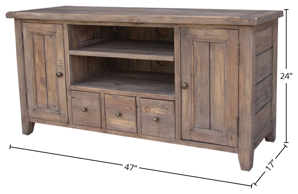 Kenna Small Media Unit   Sundried   Rustic   Entertainment Centers And Tv Stands   by LH Imports  Houzz