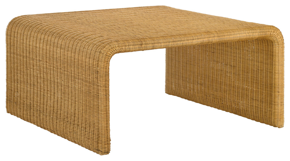 Juanita Square Rattan Coffee Table Natural   Modern   Coffee Tables   by Modon  Houzz