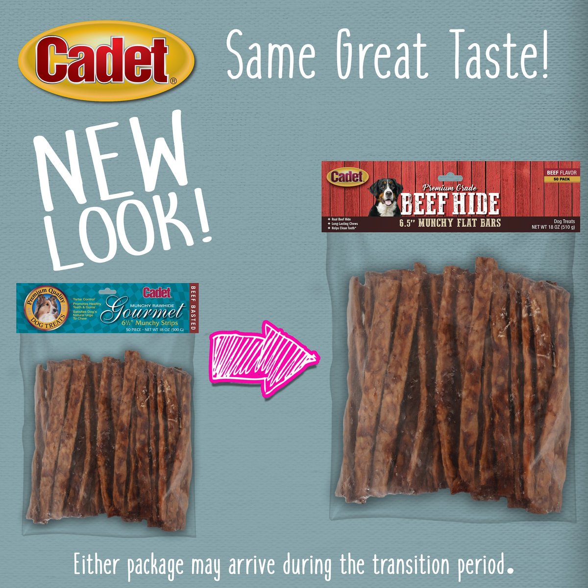 Cadet Gourmet Munchy Strips Beef Hide Dog Treats