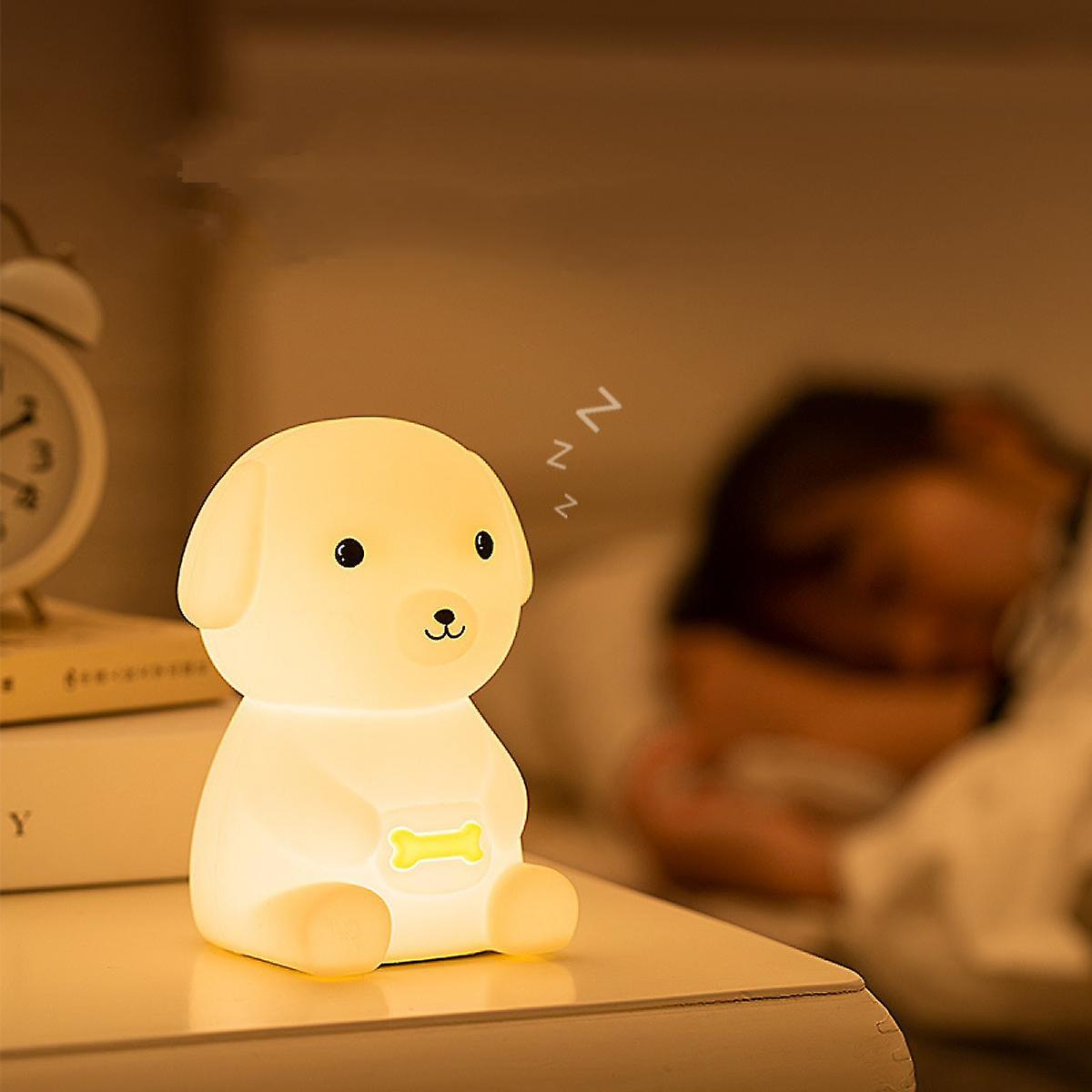 Puppy Night Light For Kids， Silicone Cute Night Light Lamp， Led Rechargeable Kids Night Light Nursery Cute Lamp，  For Girls Kids Room Decor