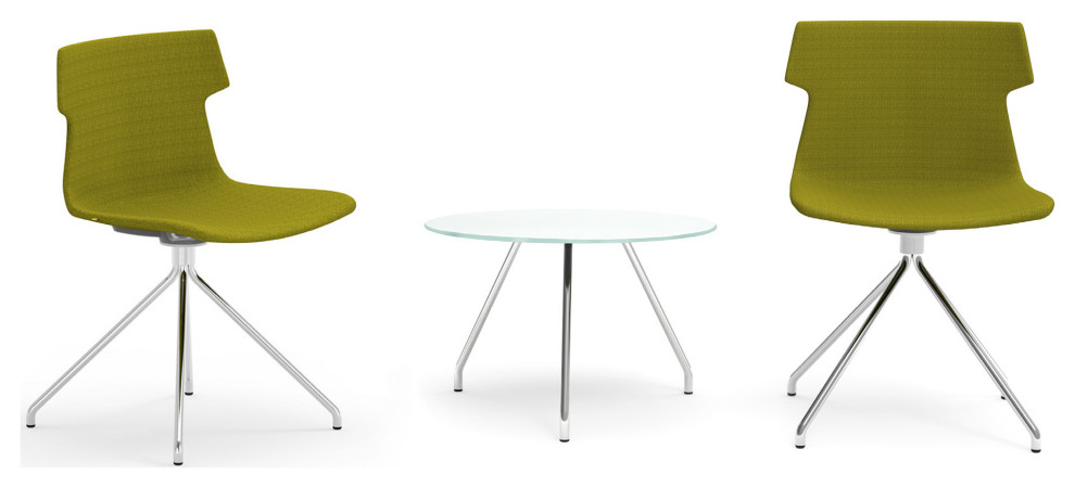 Alvin 20 quotSide Table in White with Chrome Steel Base   Contemporary   Side Tables And End Tables   by Euro Style  Houzz