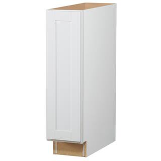 Hampton Bay Westfield Feather White Shaker Stock Assembled Base Kitchen Cabinet (9 in. W x 23.75 in. D x 35 in. H) F11B09R