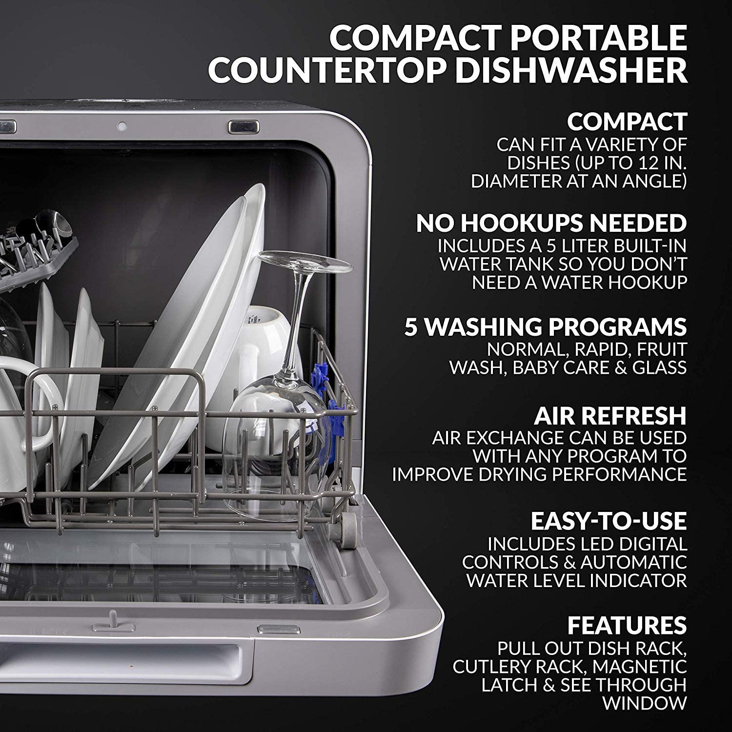 Complete Portable Countertop Dishwasher