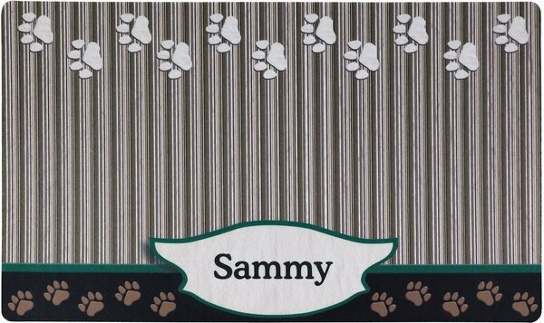 Drymate Green Tan Paw Personalized Dog and Cat Placemat