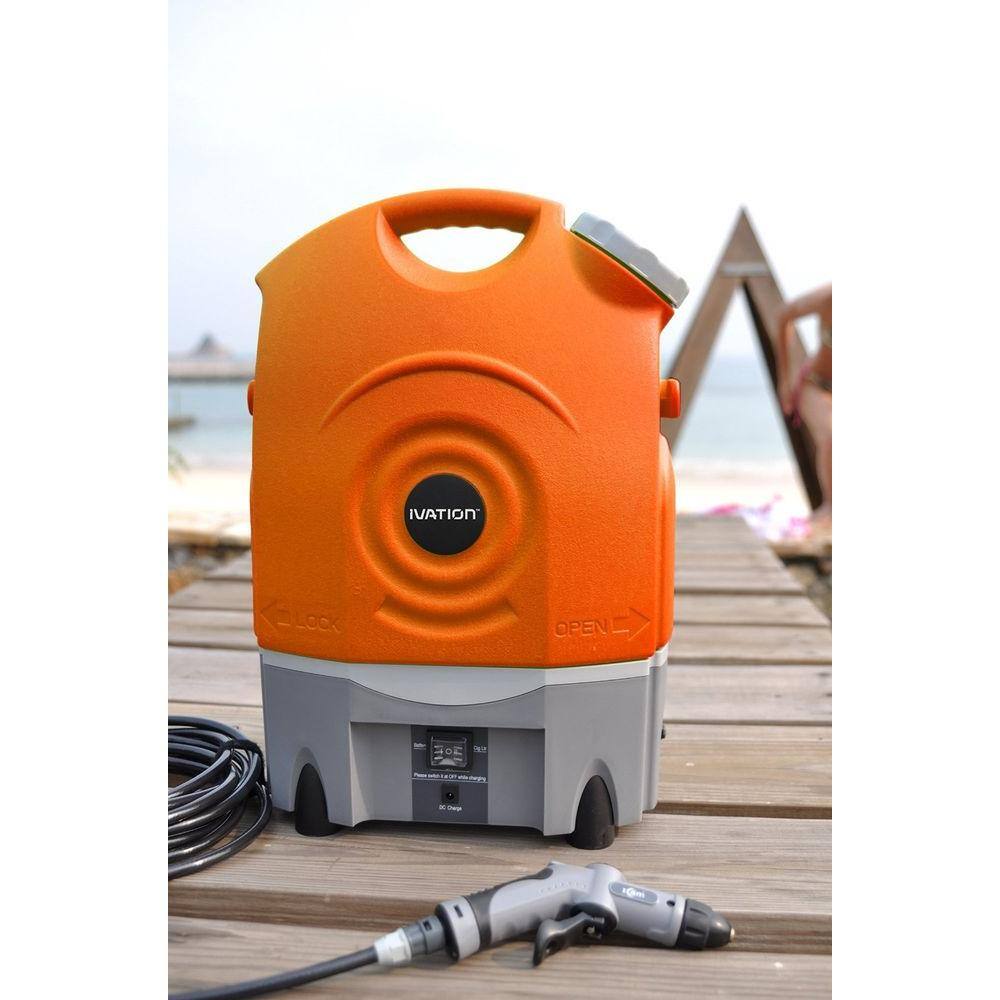 Ivation IVASWASHER Portable Smart Washer 12-Volt 130.5 PSI Adjustable 0.5 GPM w/Water Tank， Rechargeable Electric Spray Washer