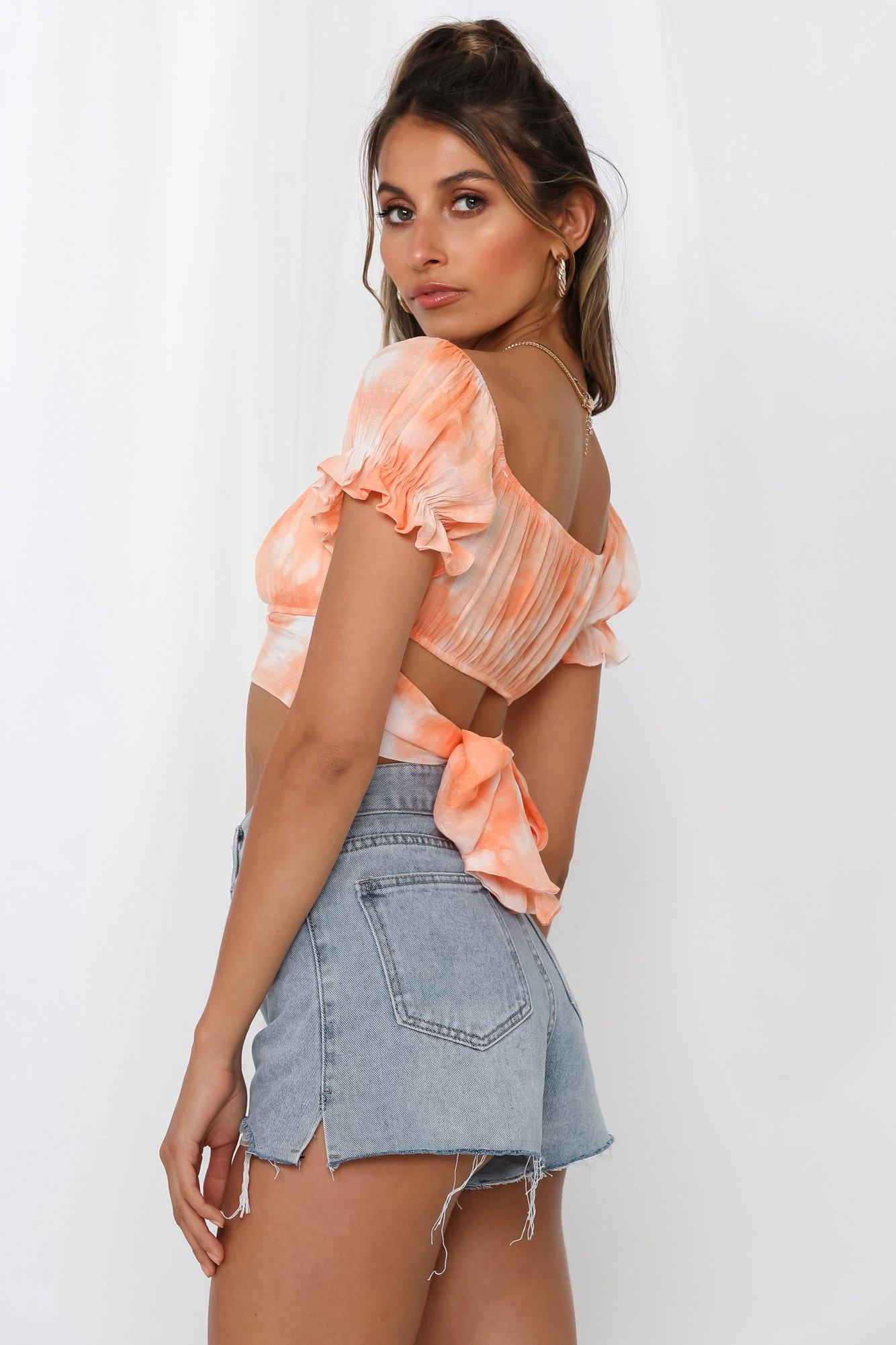 Lost On Mars Crop Top Orange