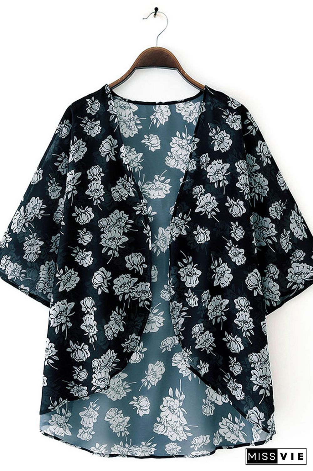 Casual Chiffon Print Sunscreen Blouse Cover up