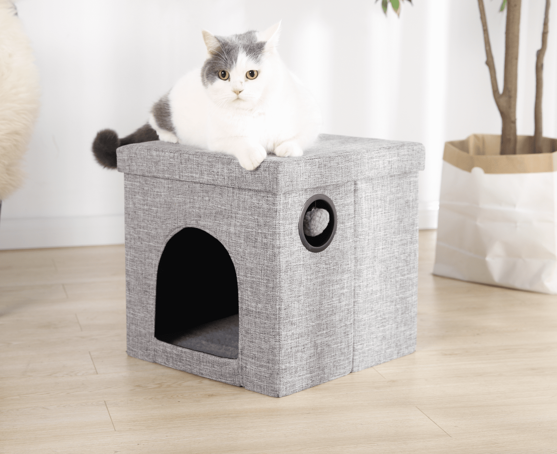 Vibrant Life Small Cat Cube Condo， Gray， 15