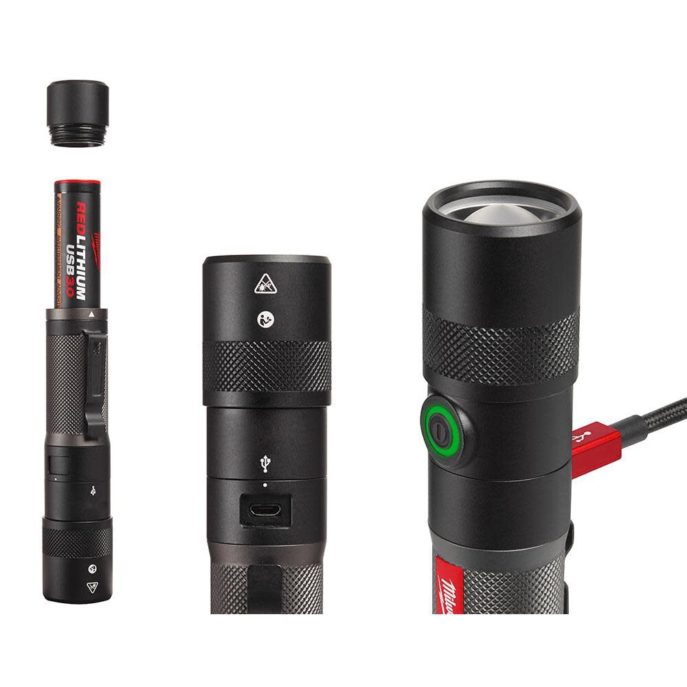 Milwaukee USB Rechargeable Twist Focus Flashlight Kit Bundle 2161-21-48-11-2131 from Milwaukee