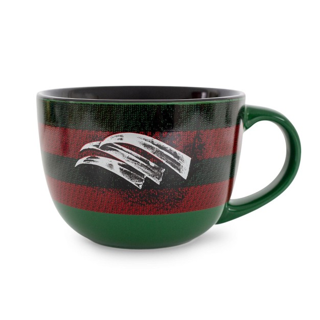 Silver Buffalo A Nightmare On Elm Street Sweater Claws Ceramic Soup Mug Holds 24 Ounces