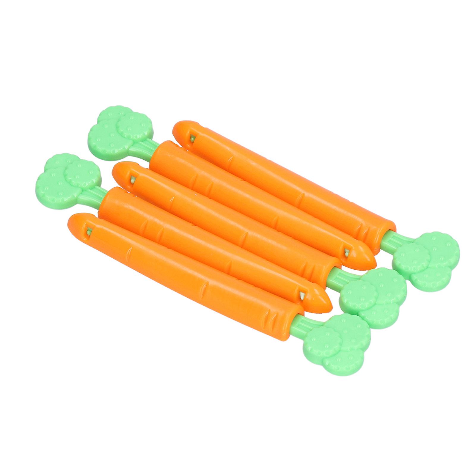 Sealing Clips Double Grooves Design Magnet Adsorption Simple Practical Carrot Appearance Bag Clips