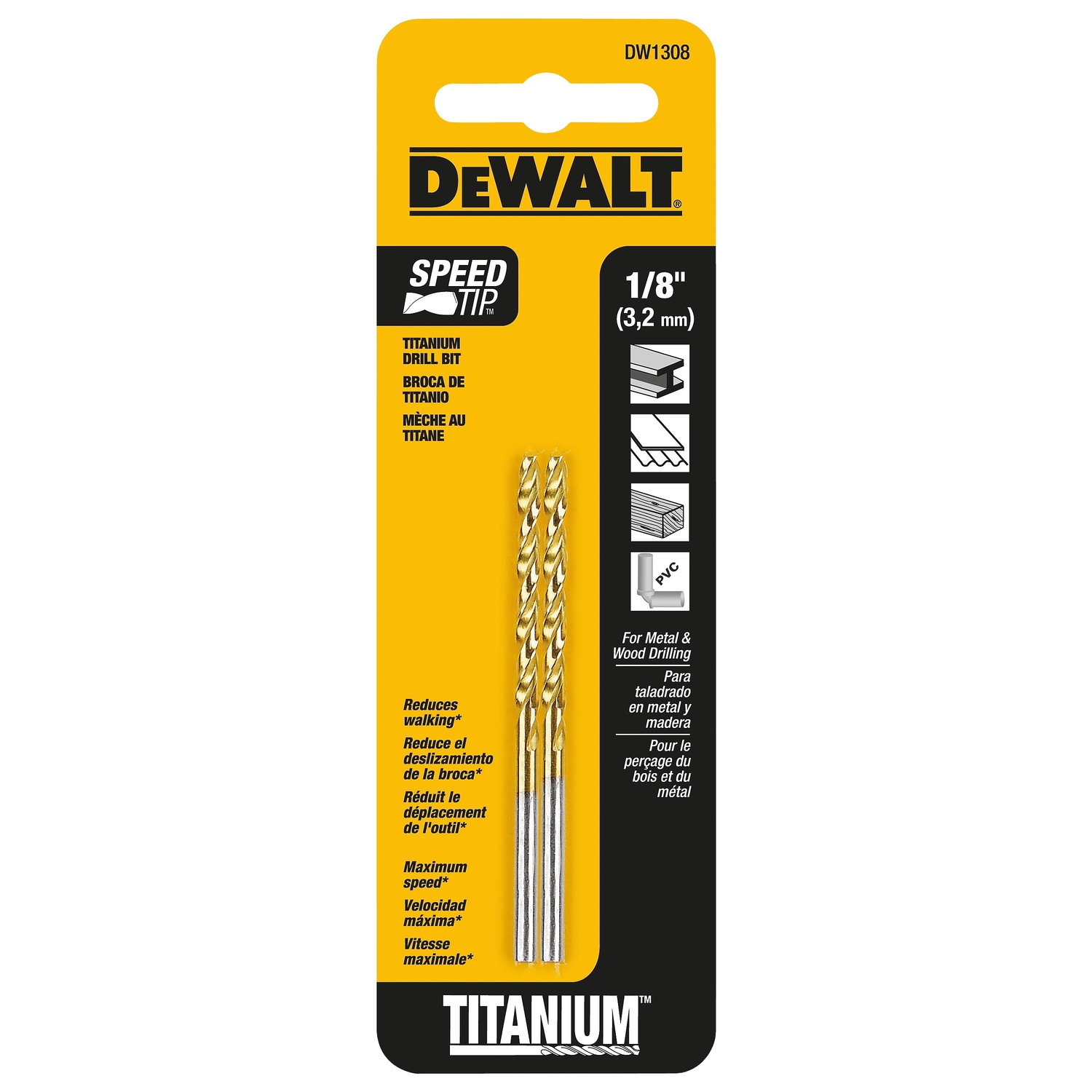 DW 1/8 in. X 2.75 in. L High Speed Steel Split Point Drill Bit 2 pc