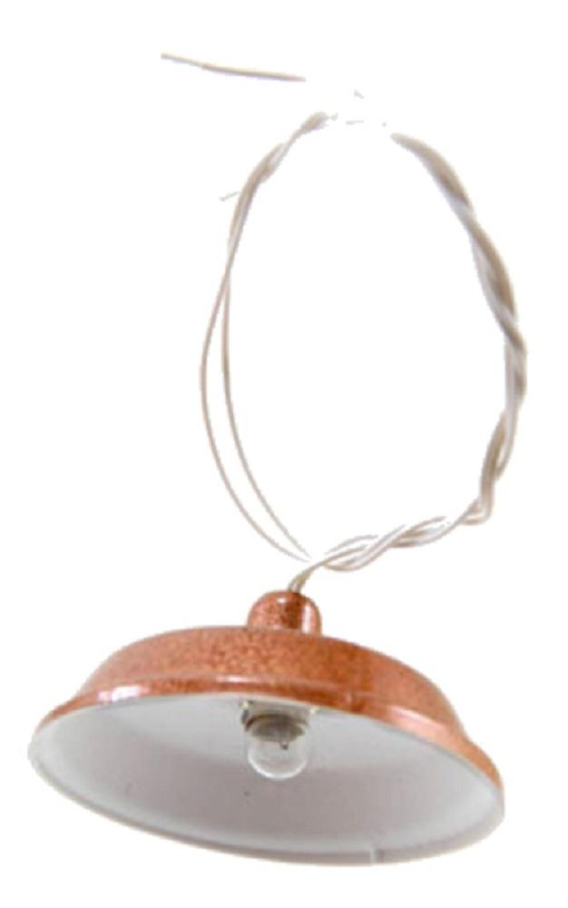 Dolls House Utility Light With Copper Shade 12v Electric Ceiling Lighting