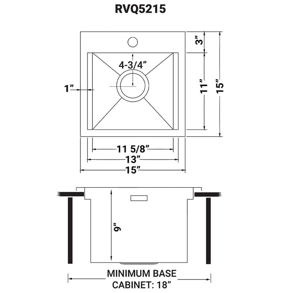 Ruvati 15 in. Single Bowl Workstation Drop-In Marine Grade Stainless Steel Outdoor Sink RVQ5215