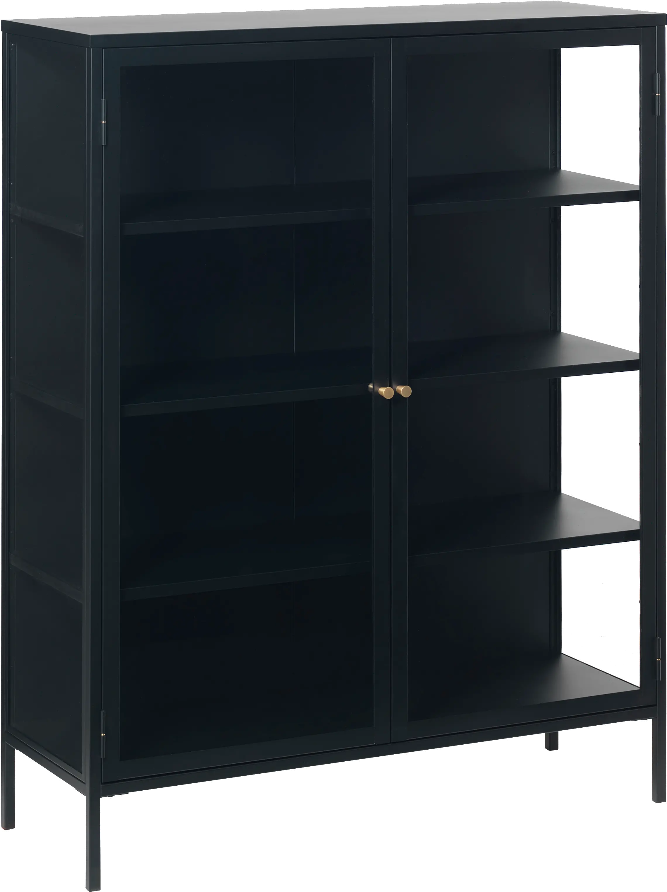 Carmel Black Metal and Glass 55 Tall Cabinet