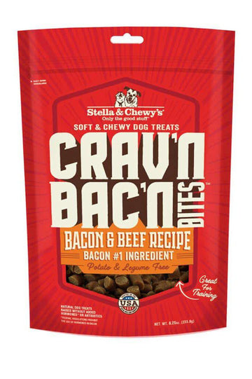 Stella and Chewys Crav'n Bac'n Bites Bacon and Beef Dog Treats