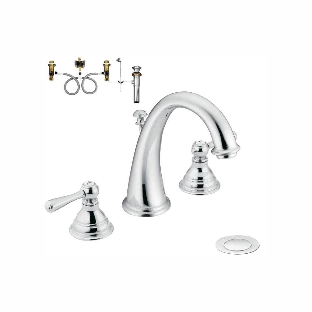 MOEN Kingsley 8 in Widespread 2Handle HighArc Bathroom Faucet Trim Kit in Polished Chrome