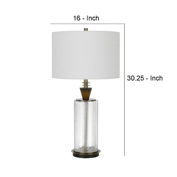 Benjara BM272227 45 Inch Glass Table Lamp with Dim...