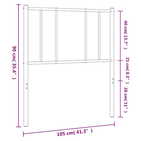 vidaXL Metal Headboard Black 39.4