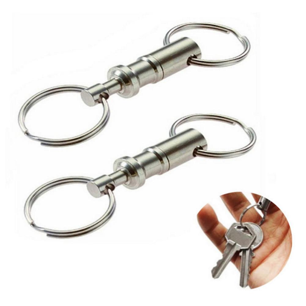 Pull Apart Coupler Keychain Detachable Edc Keychain With 2 Split Rings