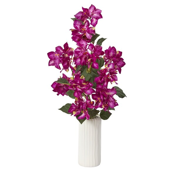 23 Bougainvillea Artificial Plant in White Planter