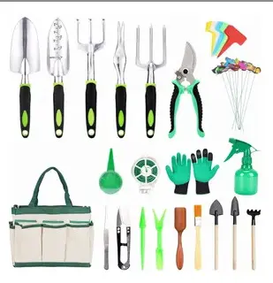 10PCS Garden Hand Tools Kit Set Heavy Duty Aluminum oy Agricultural Gardening Tool Bag Weeder Rake Shovel Trowel and More