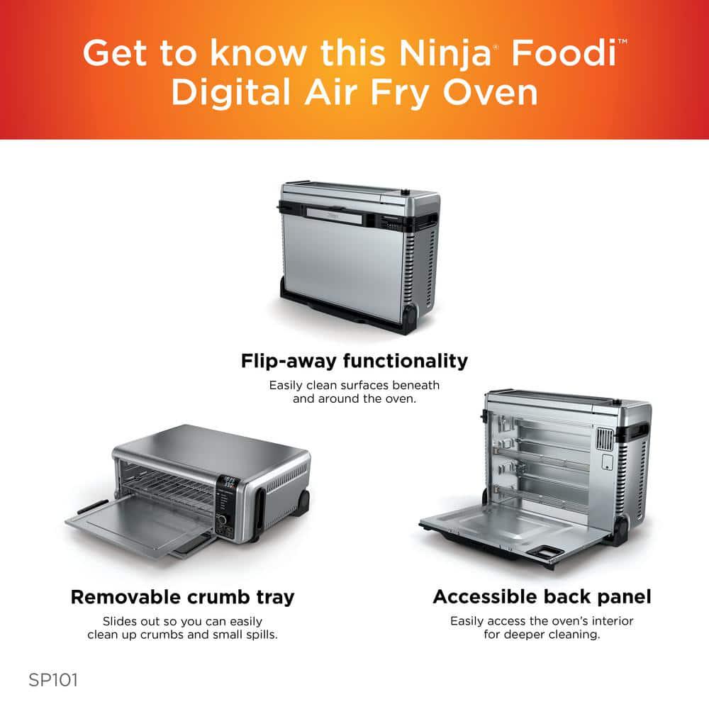 NINJA Stainless Steel Foodi Digital Air Fry Oven Convection Oven Toaster Air Fryer FlipAway for Storage