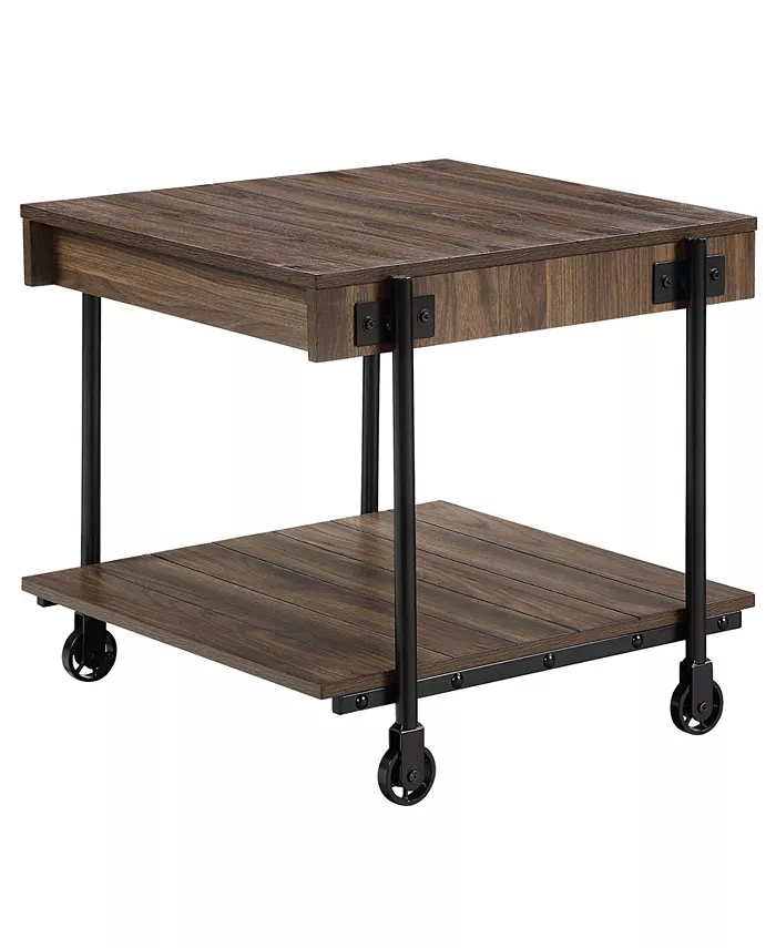 Furniture of America Luther 3 Piece Steel Industrial Coffee End Table Set