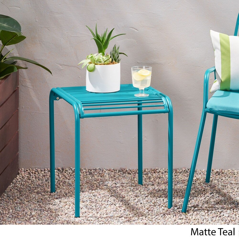 Boston Outdoor Modern Side Table by Christopher Knight Home