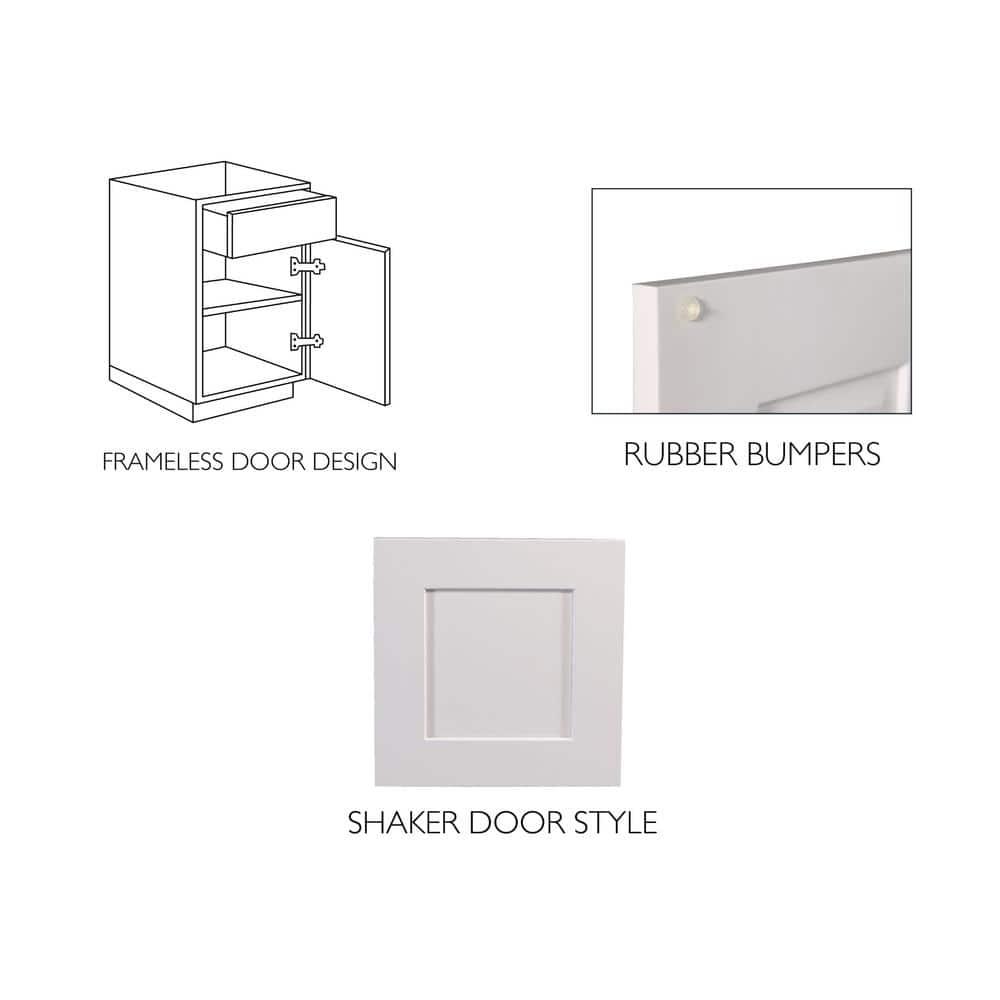 Design House Brookings 24 in W x 21 in D 2Door Shaker Style Bath Vanity Cabinet Only in White