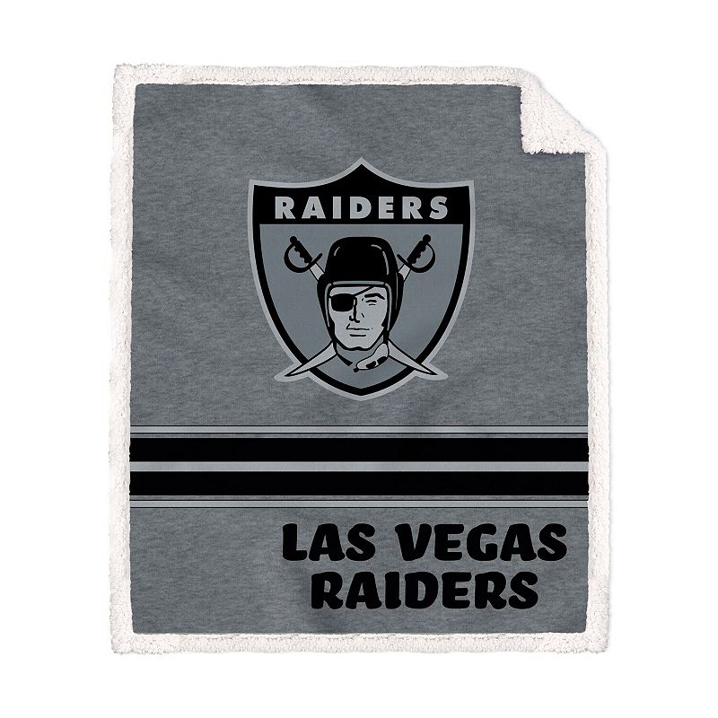 Las Vegas Raiders 50'' x 60'' Vintage Triple Stripe Sherpa Blanket