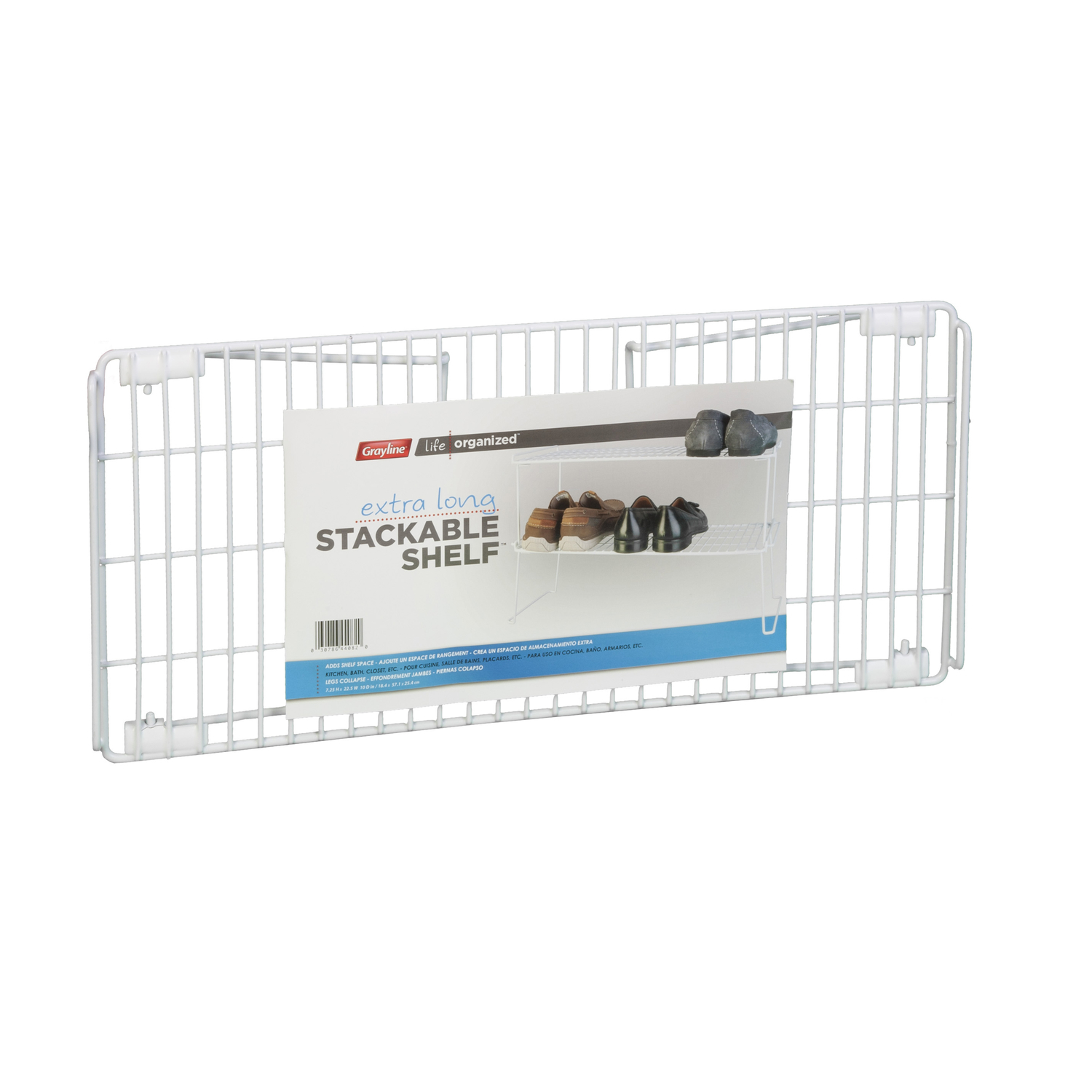 Grayline Life Organized 7-1/2 in. H X 10 in. W X 22 in. L PE Coated White Stackable Shelf