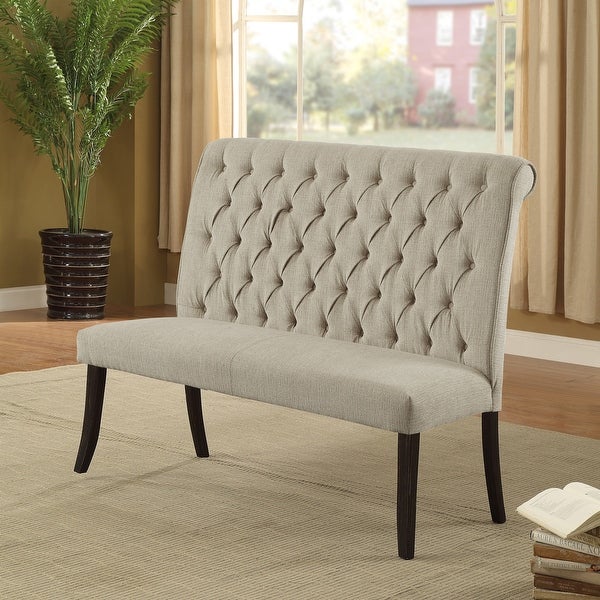 Furniture of America Sheila Contemporary Tufted Fabric 2-seater Dining Bench