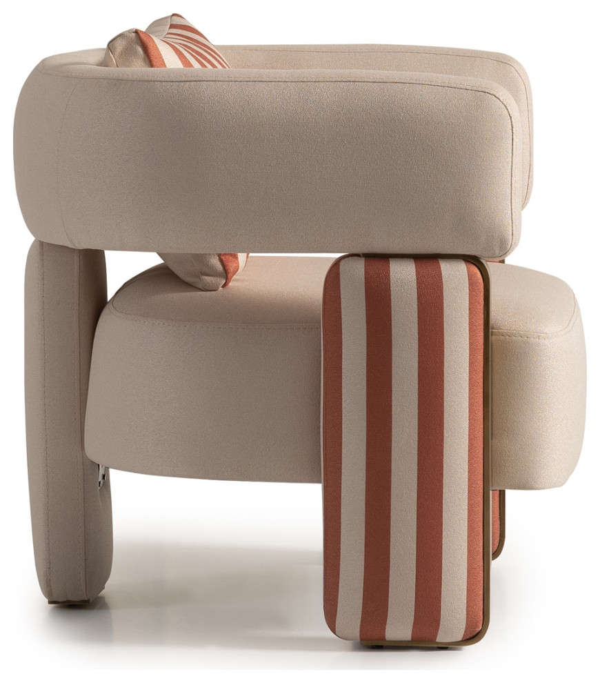 Amora Accent Chair Ash/Eggshell Walnut   Contemporary   Armchairs And Accent Chairs   by Michael Amini  Houzz