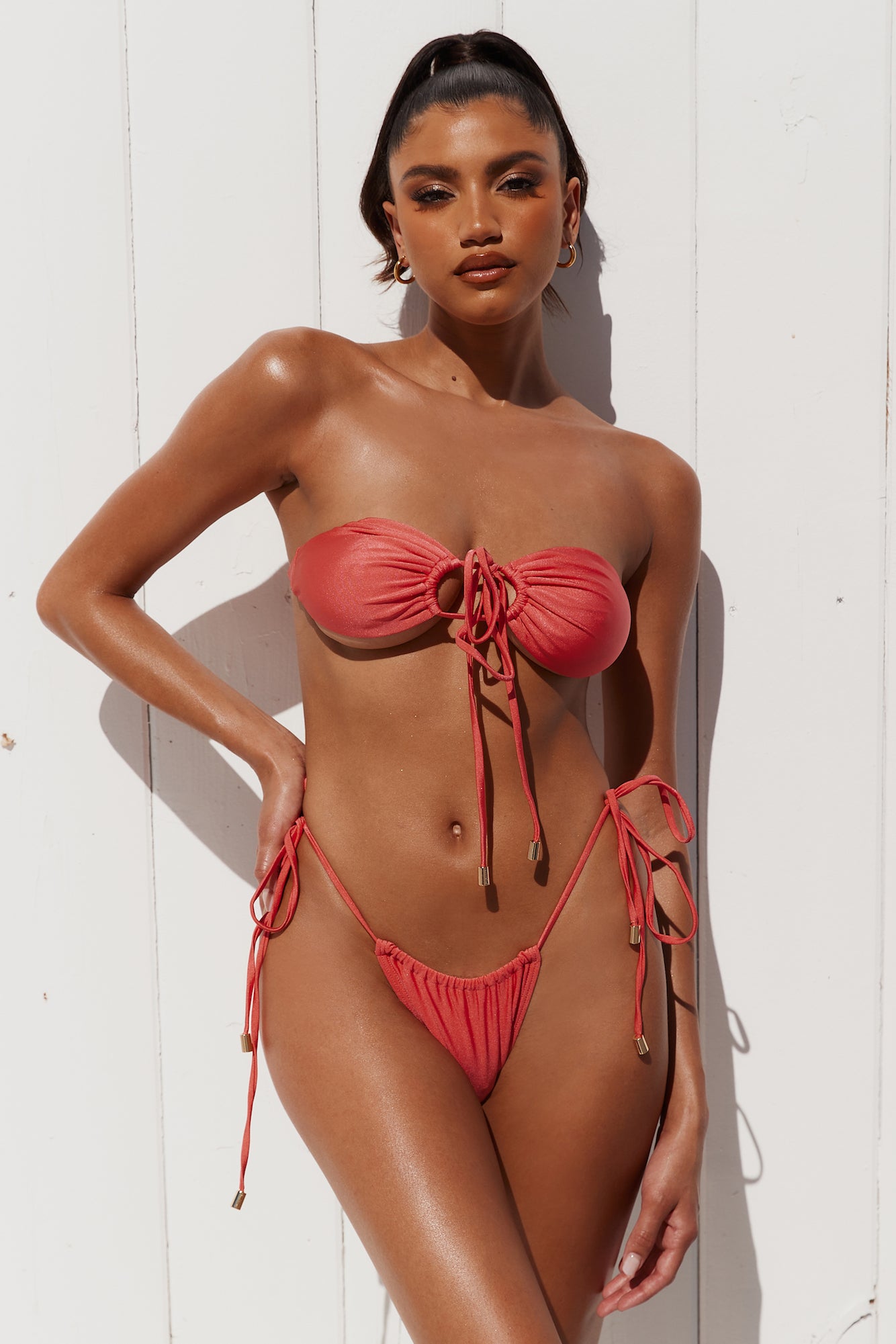 HELLO MOLLY Azure Swim Top Coral