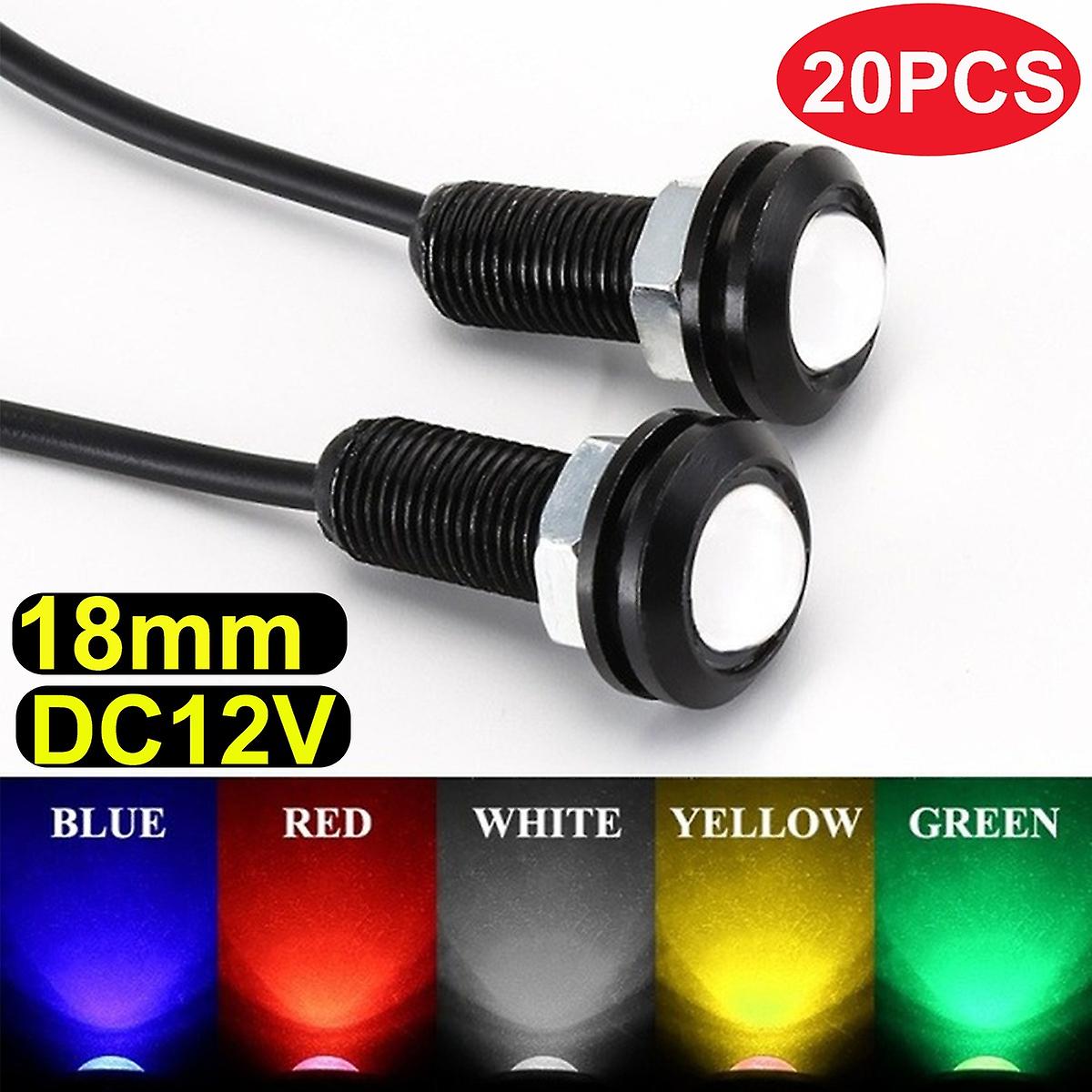 20/10/4/2pcs Dc12v 18mm Eagle Eye Led Light Bulbs 9w Drl Fog Light Daytime Running Lights Car Atv Camper Trunk Motorcycle Marker Lights Lamp Tail Reve