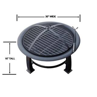 AZ Patio Heaters 30 in. Wood Burning Firepit in Black FT-235