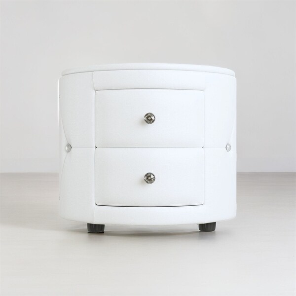 PU Nightstand with 2 Drawers - - 37952404