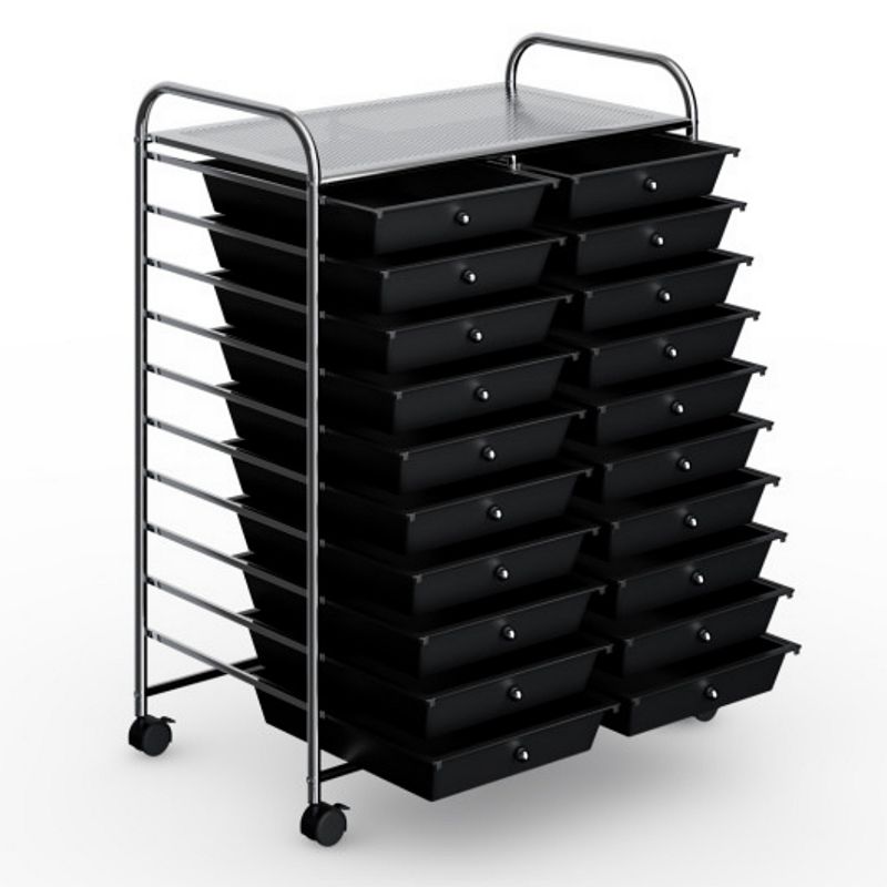 20 Drawers Storage Rolling Cart Studio Organizer