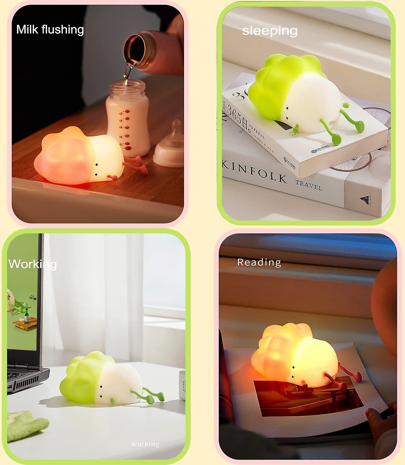 Led Lying Flat Duck Night Light， Cute Lamps Silicone Squishy Light Up Duck，rechargeable Bedside Touch Lamp For Breastfeeding