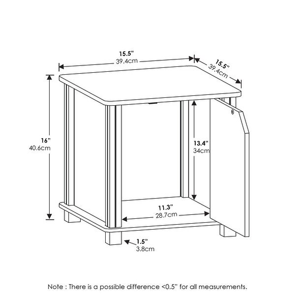 Furinno Brahms End Table with Storage