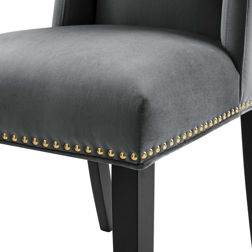 Dining Chair  Nailhead  Set of 2  Black  Velvet  Modern  Bistro Hospitality   Transitional   Dining Chairs   by House Bound  Houzz