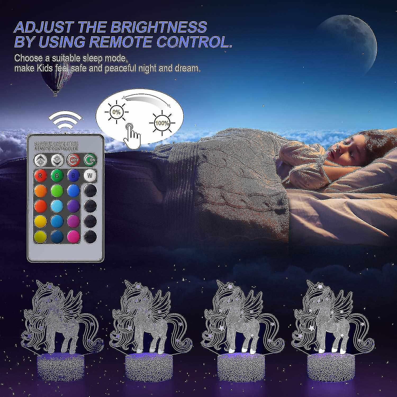 Christmas Unicorn Night Light For Kids， Unicorn Toys For Girls