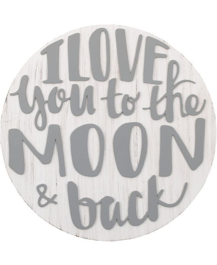 NoJo NoJo I Love You to the Moon and Back Wood Nursery Wall Dandeacute;cor