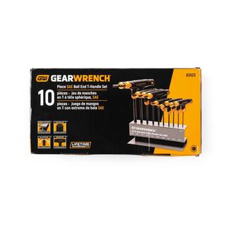 GEARWRENCH SAE Ball End T-Handle Hex Key Set with Metal Benchtop Stand (10-Piece) 83523