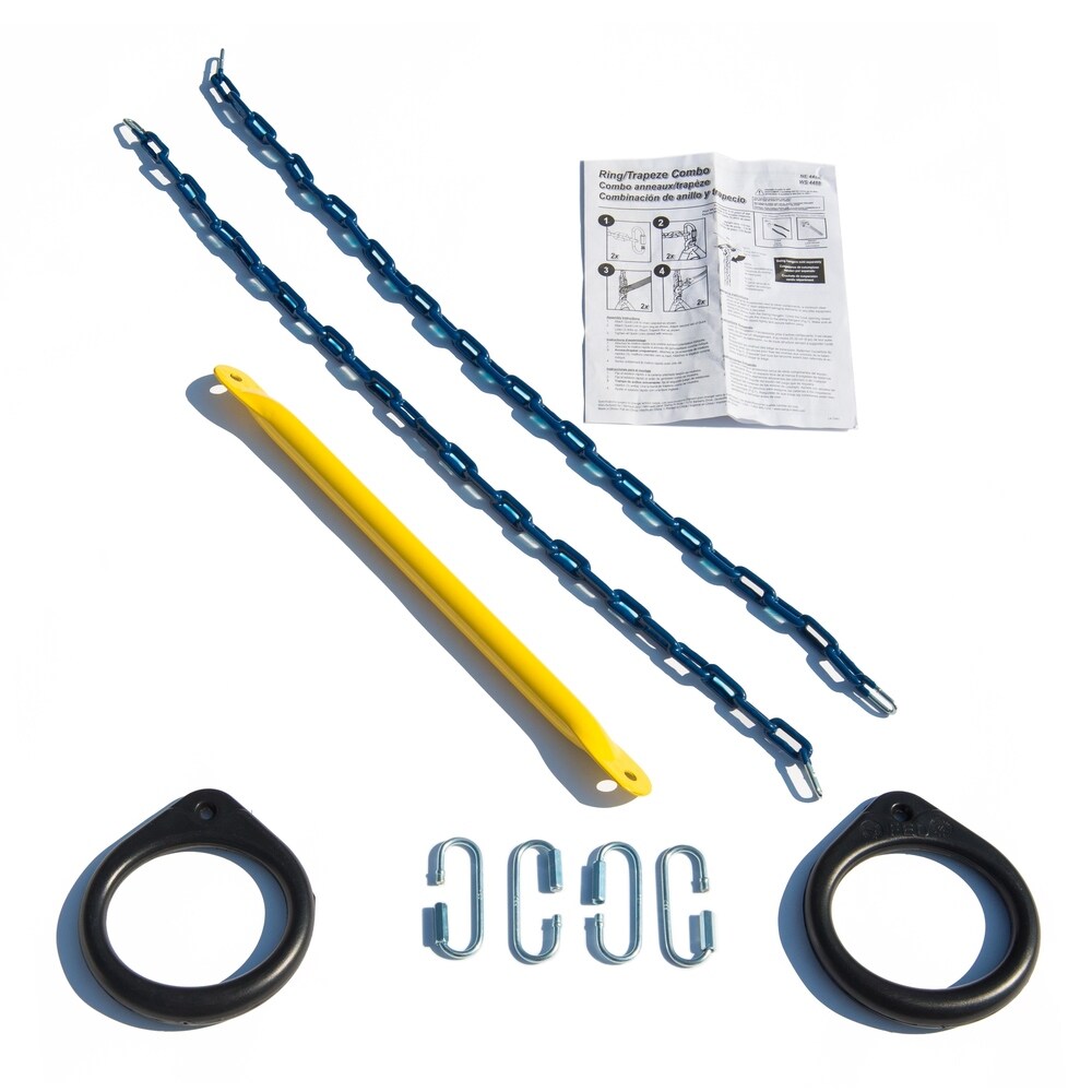 Swing N Slide Ring and Trapeze Combo   Yellow Bar with Blue Rings   19\