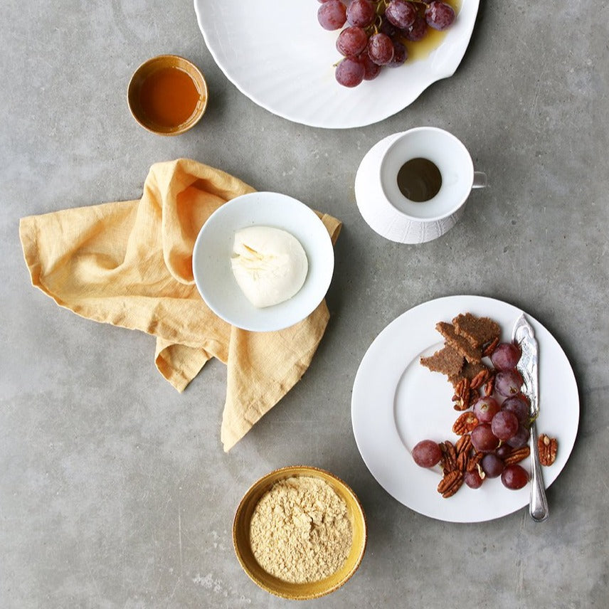 Natural linen soft yellow napkins (set of 2)