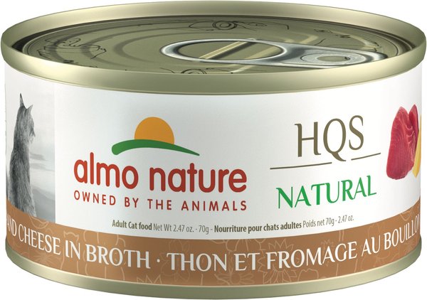 Almo Nature HQS Natural Tuna and Cheese in Broth Grain-Free Canned Cat Food