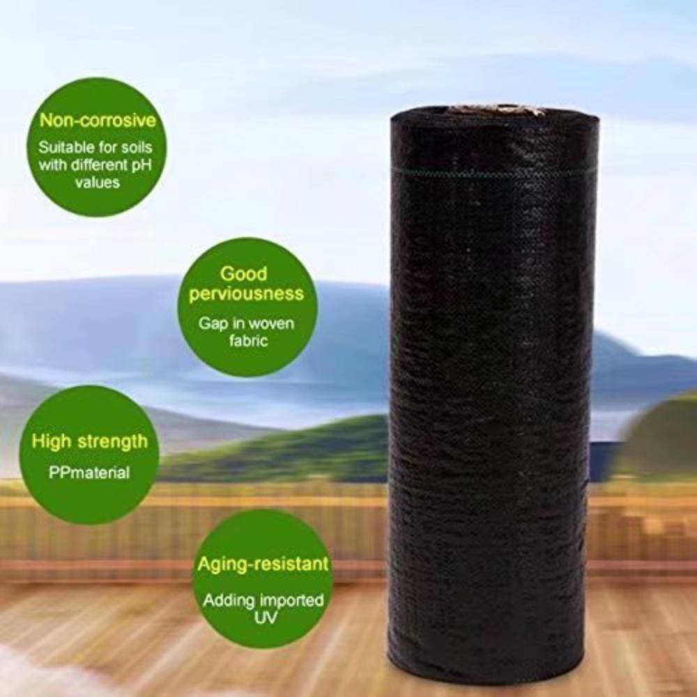 Agfabric 5 ft. x 300 ft. Landscape Ground Cover Heavy PP Woven Weed Barrier Soil Erosion Control and UV Stabilized GC3005300B0